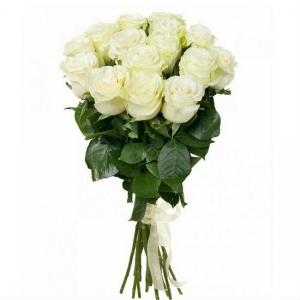 101 белая роза 60 см